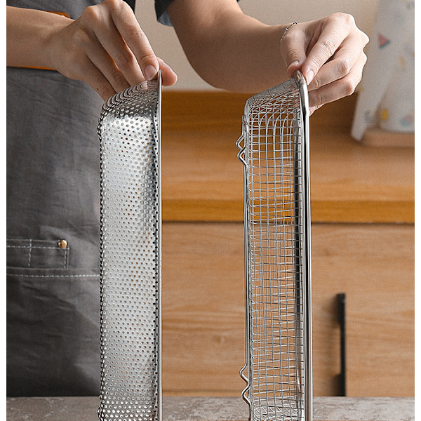 1 stk rustfritt stål 304 skap krukke lokk oppbevaringsstativ, mason jar lokk oppbevaringsstativ, rektangulær kurv Wire mesh
