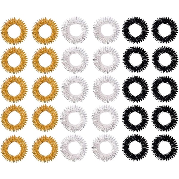 Akupressurringar, 30-pack Fingermassage Ringar