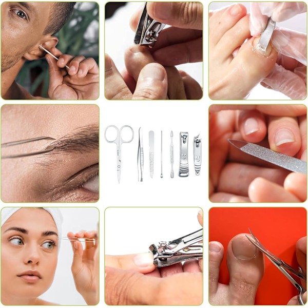 Nagelklippare Set, Manikyr Set, Manikyr & Pedikyr Set, Professionellt Rostfritt Stål Nagelvårdsset, Nagelverktyg Nagelklippare Set