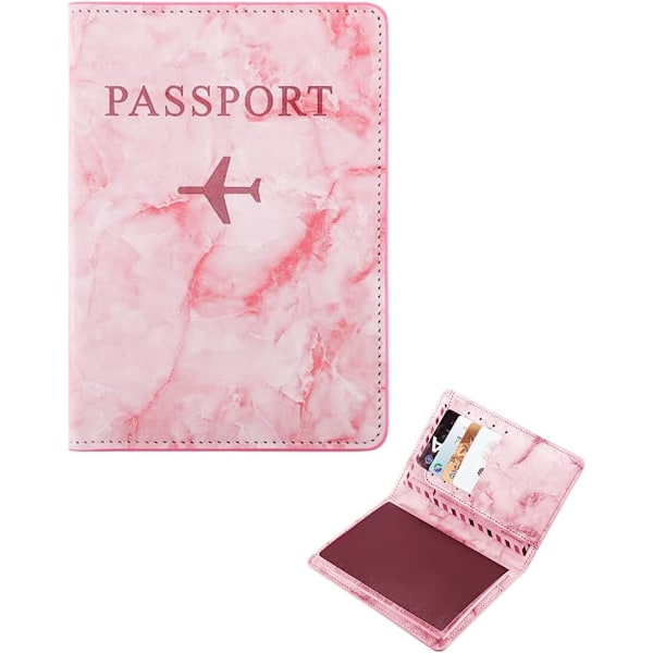 Tapa del Pasaporte,Funda Pasaporte, Tapa del Pasaporte con Bloqueador RFID, Porta Pasaporte para Mujeres y Hombres (Rosa)