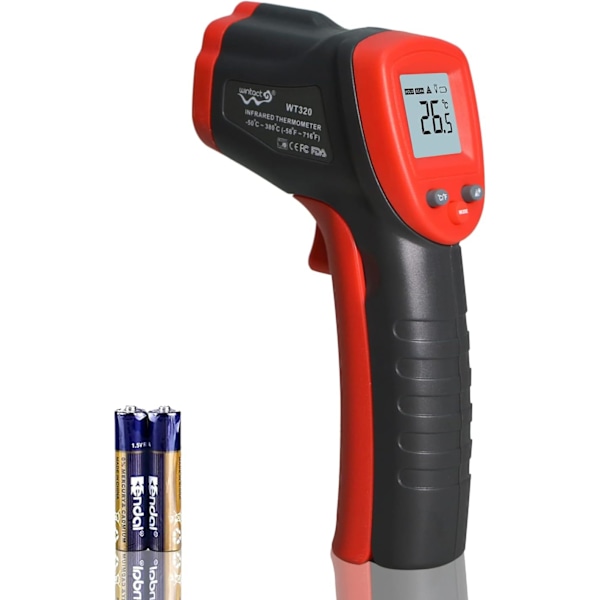 Infrarød termometer matlaging digital temperaturpistol -58℉-716℉(-50℃-380℃) med maks-min-måling (ikke for personer) Digitalt infrarødt termometer