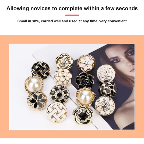 16 st Kvinnors Skjortbroschknappar, Täckknappar Nålar Söta Emaljknappnålar Set för Kvinnokläder Accessoarer Gåvor (21mm)