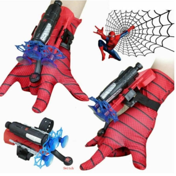 Barn Spiderman Web Shooter Launcher Leksak Handskar Dart Rollspel