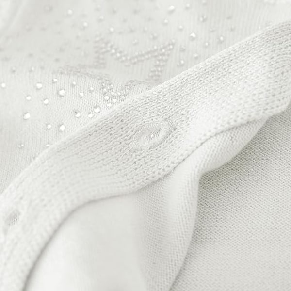 Hvid langærmet bomuldscardigan striktrøje med knapper /150cm white