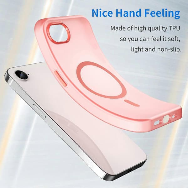 Skal för iPhone 16e TPU+PC Baksida Matt Genomskinlig Design - Röd
