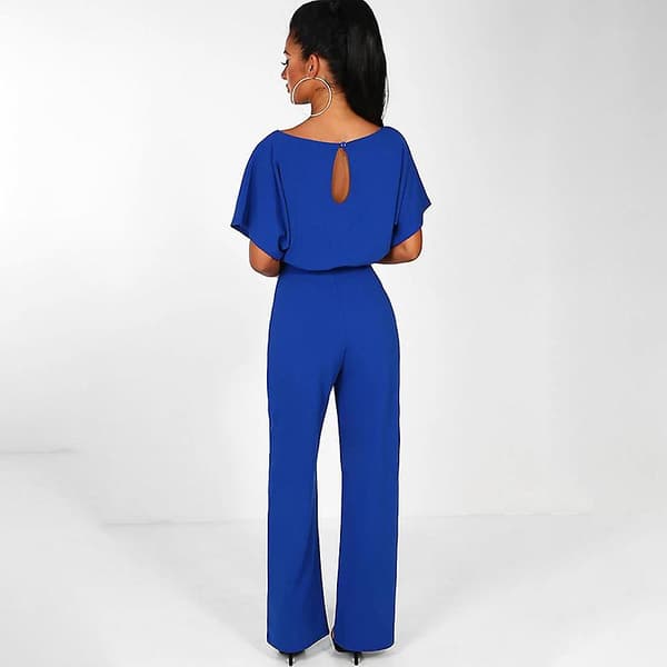 Dame Jumpsuit Casual Vide Ben Dame Aftenfest Lang Playsuit Blå