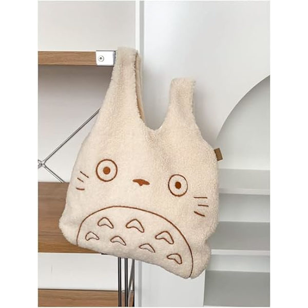 Min søte nabo Kawaii Fluffy Broderi Tote Bag Anime Dyrekarakter Simulering | En ideell gave til dine kjære