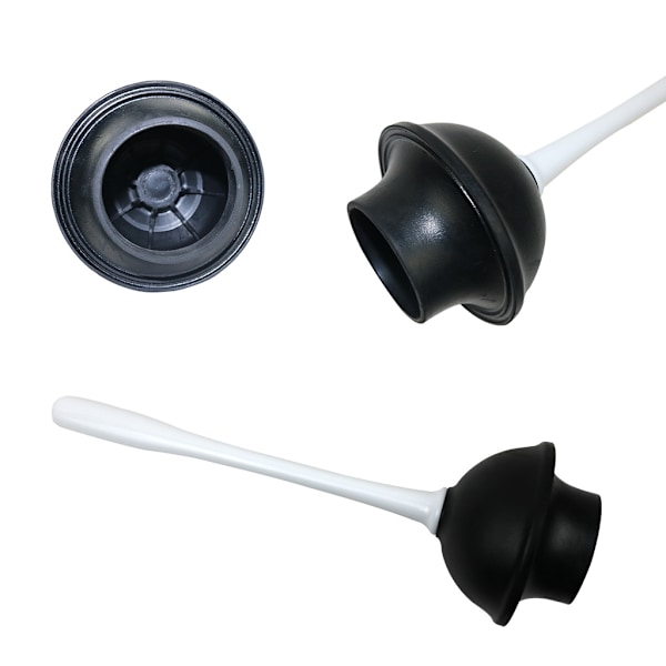 Oalette Toalettborste och Toalettpropp Kombo för Badrumsrengöring, Vit, 1 Set Black