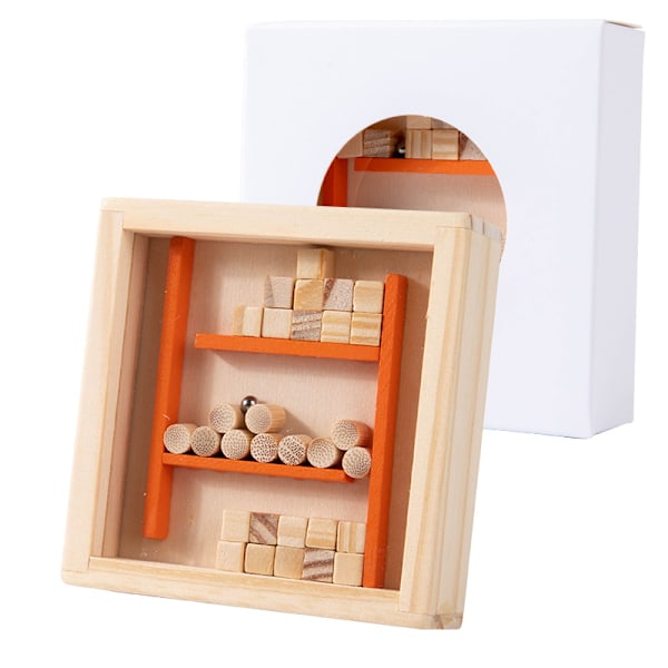 Træ labyrint brætspil Montessori legetøj marmor labyrint voksne børn og teenagere intelligens kugle kugle balance koncentrationsspil pædagogiske legetøj off white
