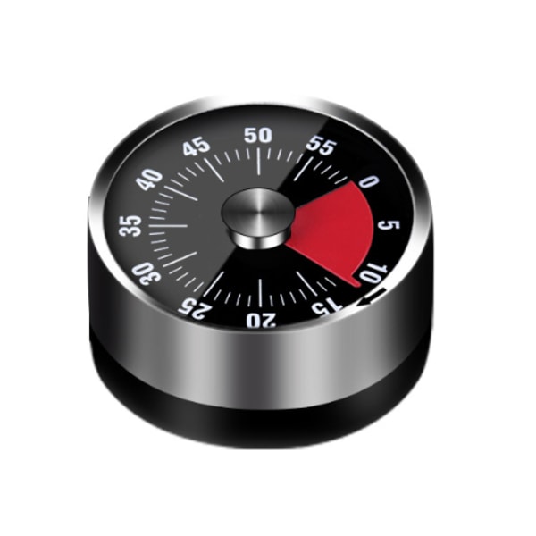60 minuters larm högt larm matlagningstimer magnetisk klocka rostfritt stål visuell timer kök rund mekanisk timer black