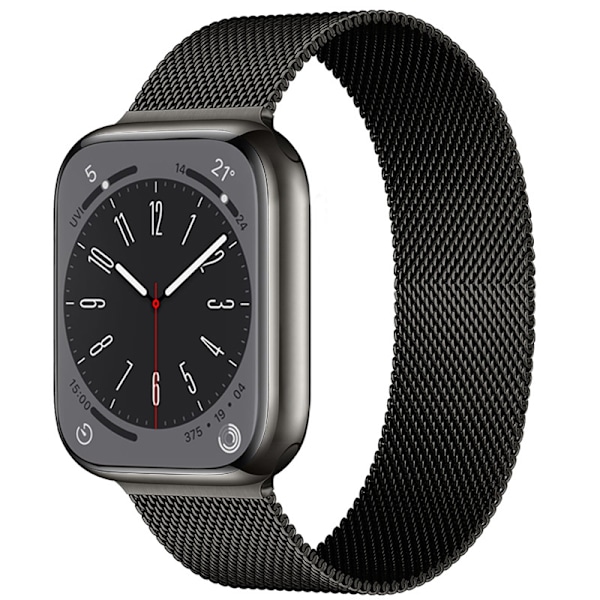 Milanese Loop-rem til Apple Watch i rustfrit stål med magnetisk spænde - 38/40/41 (med stik) - Starlight + Sort 38/40/41mm
