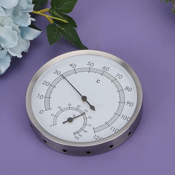 Rustfritt stål badstue termometer hygrometer damprom termometer med lettlest skala termohygrometer badstue rom tilbehør