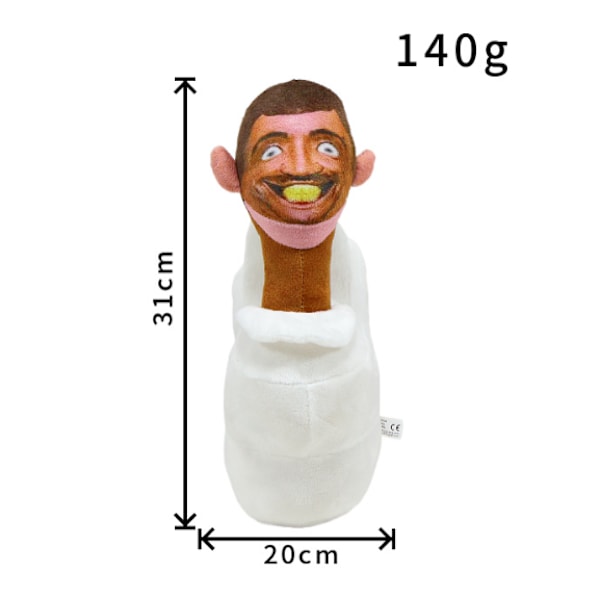 Skibidi Toalett Plyschleksaker, Högkvalitativ Kort Plysch, PP Bomullsfyllning, Mjuk Plysch Animering, Toalettman Spoof Plyschleksaker Toilet Man