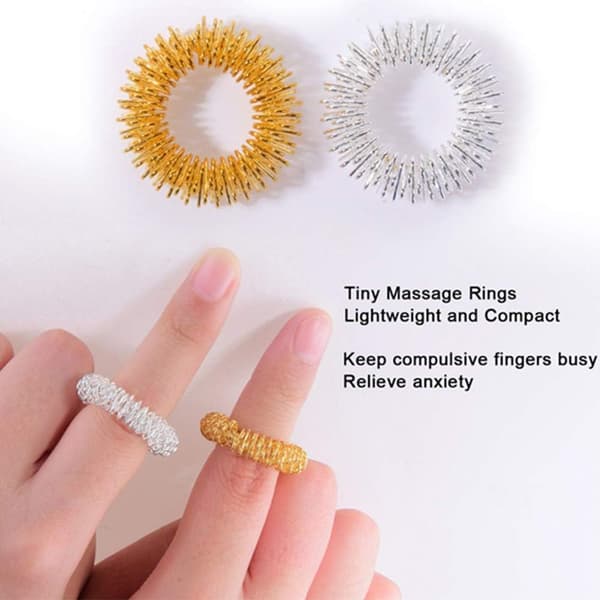 Akupressurringe, Pakke med 30 Fingermassage Ringe