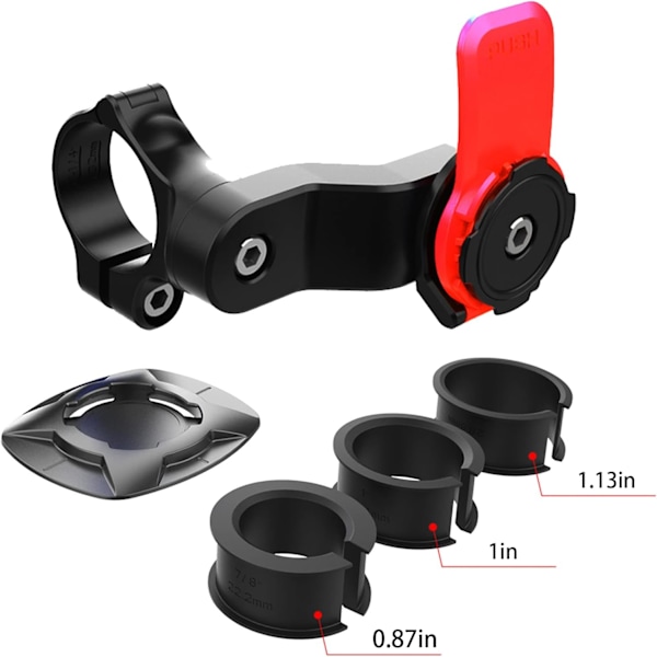 Cykeltelefonholder Motorcykeltelefonholder [med adapter hurtigudløsning] Motorcykeltelefonholder [360° roterbar justerbar] Smartphone Red