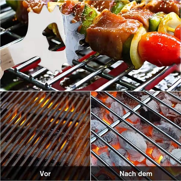 BBQ-spatel, spatel i rustfritt stål med korketrehåndtak