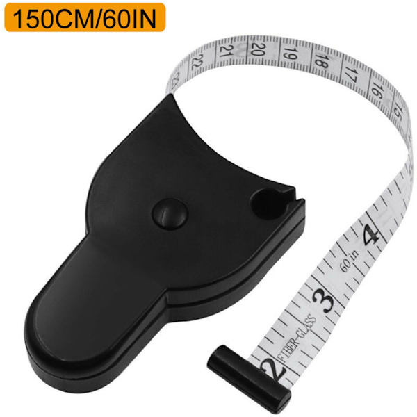 Teleskopiskt måttband (svart+tum plus centimeter)