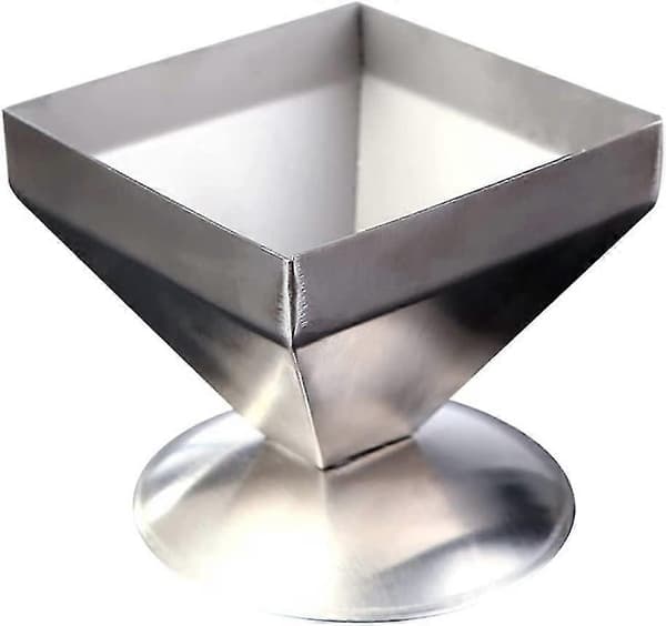 Pyramideform i rustfritt stål for kake, risform, matform, serveringsfat 11x11cm