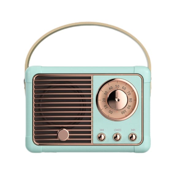 Retro Bluetooth-högtalare, liten trådlös Bluetooth-högtalare, för kök, sovrum, kontor, fest, utomhus för Android/iOS-enheter Blue
