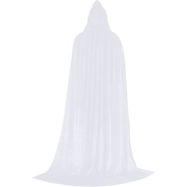 Hættekappe Vampyr Hexe Kappe Lang Kappe Unisex Voksen Cosplay Kostume White One Size