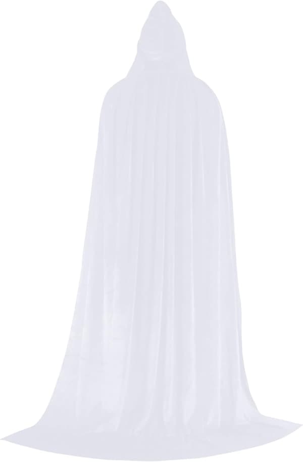 Hettekappe Vampyr Hexe Kappe Lang Kappe Unisex Voksen Cosplay Kostyme White One Size