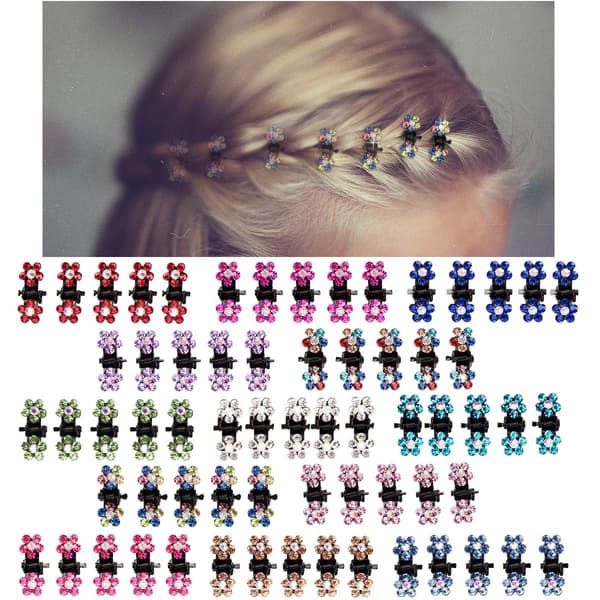84 kpl Mini Hiusklipsit Liukumaton Pito Kynsiklipsit Glitter Teet