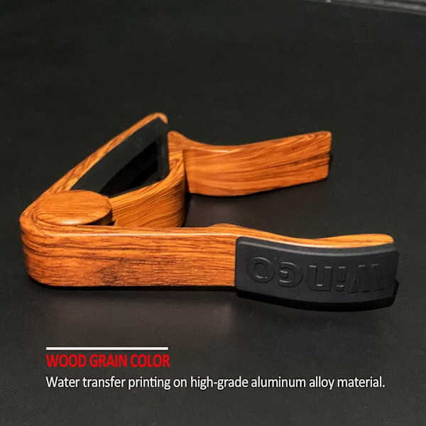 Gitar Capo for 6-strengs akustiske elektriske stålgitarer, ukulele med 5 plektre - Rosewood farge