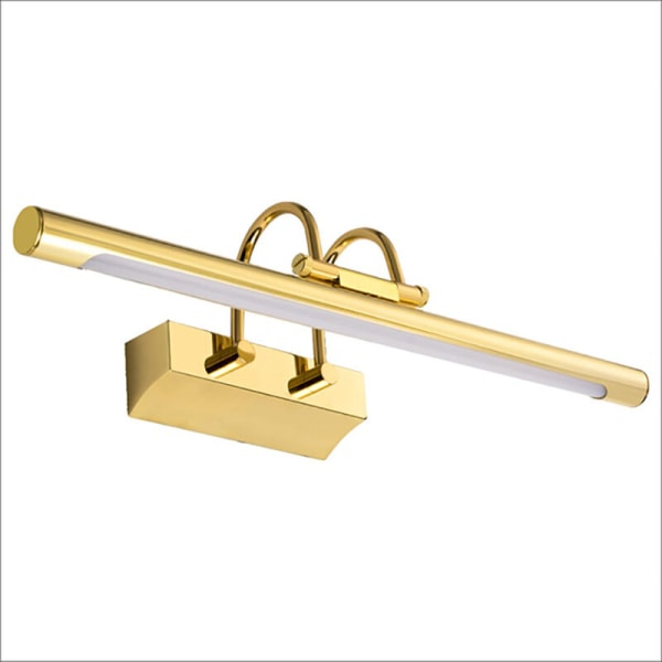 8w 48CM Guld Vit LED Spegel Frontljus Vägg Badrum Retro Lampa för Hotellrestaurang Böjd Arm, Varmvit Sängbord L