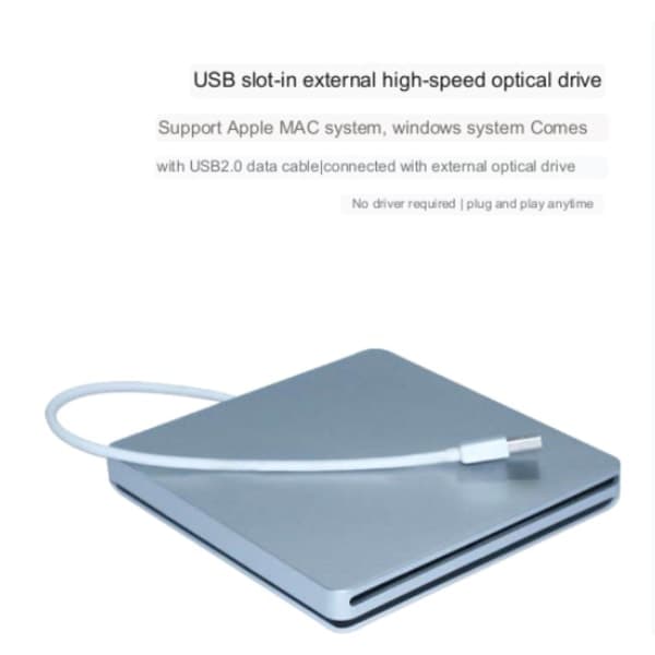 Macbook Pro Air Mac PC Laptop USB-gränssnitt Extern Slot-In CD/DVD Optisk Enhet
