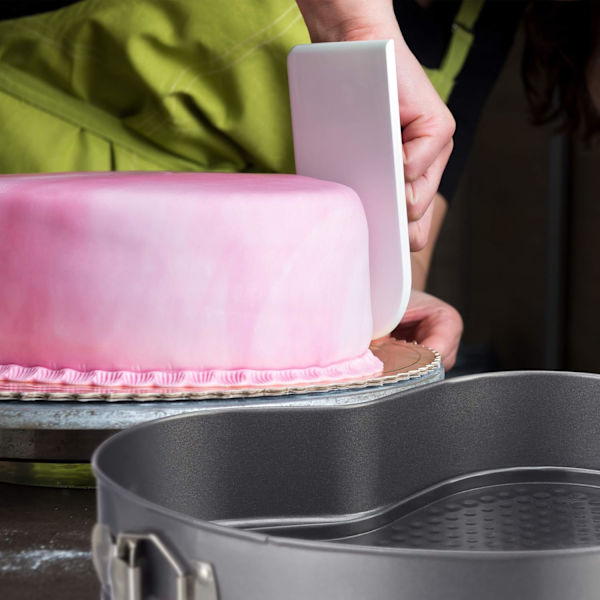 Hjärtformad sockerkaksform, set med 2 ugnsformar, non-stick, kolstål, antracit