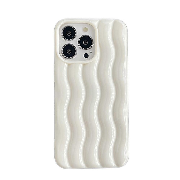För iPhone 14 Pro Max Lackering 3D Vattenvågsmönster Telefonfodral