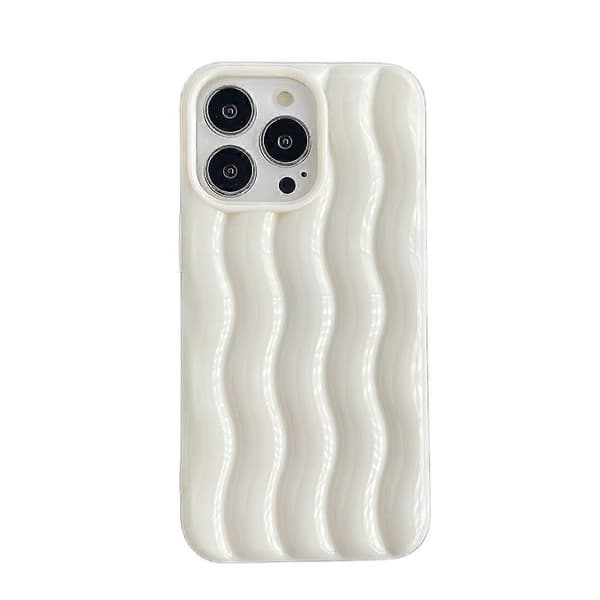 For iPhone 14 Pro Max Lakkert 3D Vannbølge Tekstur Telefondeksel
