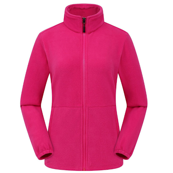 Damjacka i Klassisk Passform med Full Dragkedja i Mjuk Fleece Rosa XL