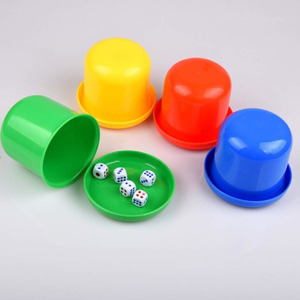2 stk/sett terninger, underholdningsspillsett, plastterninger, fargerikt shaker terningkoppsett for barfest