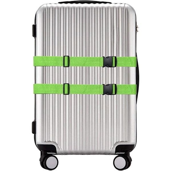 4-pack resväskor remmar justerbara bagageband för resväskor säkerhetsremmar för bagage, väska (grön) GREEN