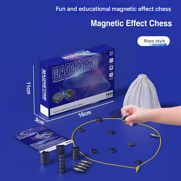 Magnetiskt Schackspel - Magnetiskt Brädspel - Roligt Magnetiskt Brädspel - Pusselstrategispel - Julklapp till Barn-casa