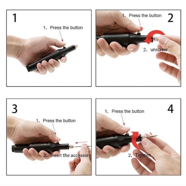 Elektrisk nagelfil, elektrisk nagelfil, 6 bits ingår Vit