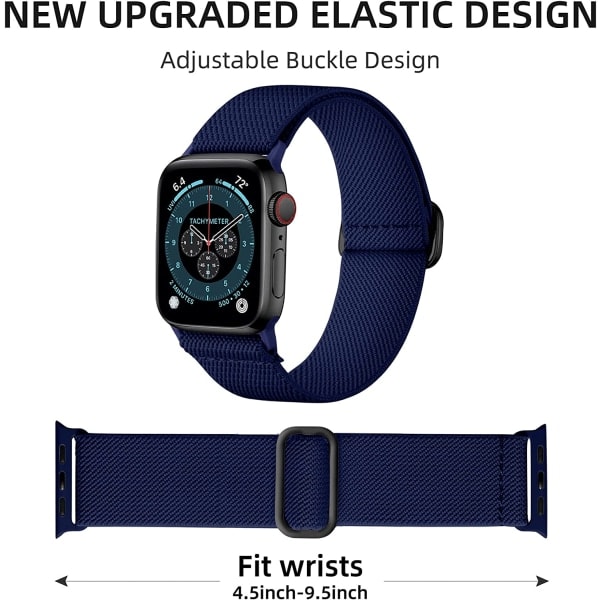 3-pakk nylon solo loop -nauha yhteensopiva Apple Watchin kanssa 3 kpl 38 mm/40 mm/41 mm 3pcs 4 38mm/40mm/41mm