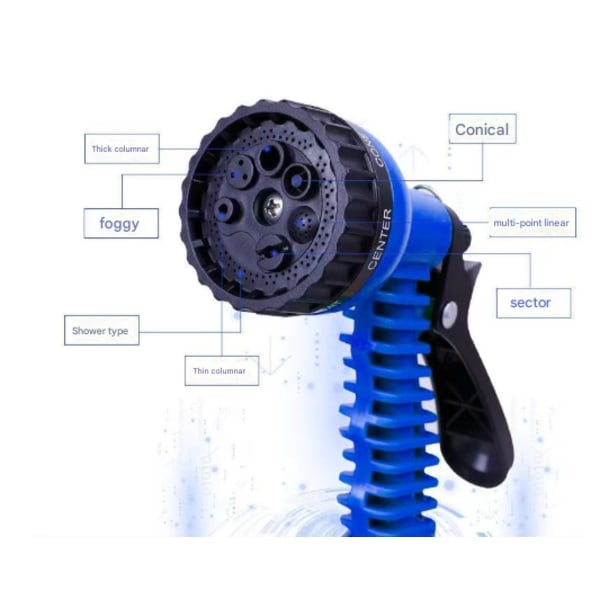 (Tidsbegränsad kampanj) 22,5 m Magic Hose Expandable Vattenslang / Trädgårdsslang Blå Blå 22,5 m Blue 22.5m