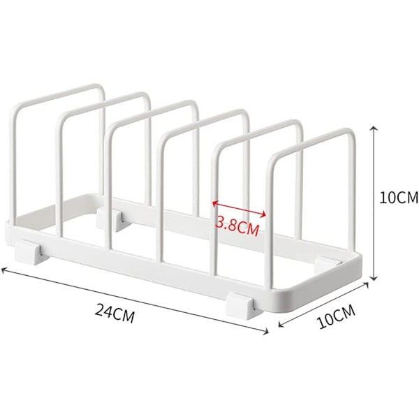 Tallriksställ, Vertikalt Tallriksställ Avrinningsställ, Skärbrädor, Bakplåtar, Serveringsbrickor Hållare, Lockorganisatör, Skåp Diskställ (Vit, 2-pack)