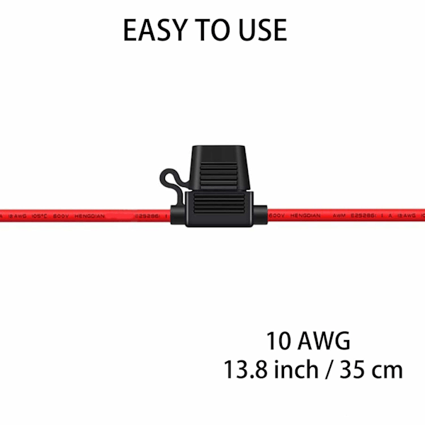 10 Gauge Sikringsholder - 10 AWG Inline Sikringsholder med 40 AMP ATC Bladsikringer (4pak)