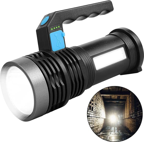 Genopladelig håndholdt spotlight, LED håndholdt spotlight