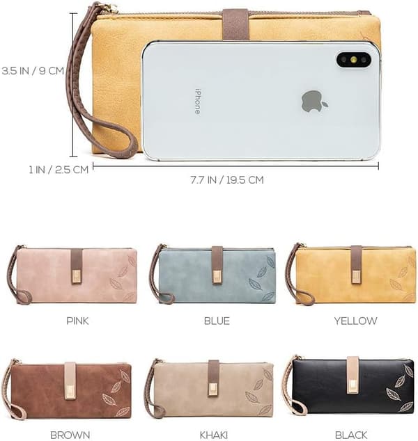 Dame Lommebok Stor Lang Sammenleggbar Clutch