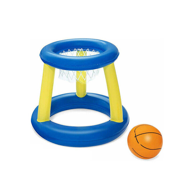 Uppblåsbar basketbollpoolleksak för barn, flytande vattensportspel (Nytt blått basketställ + 1 boll)