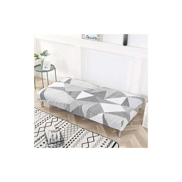 Armløs sofabetræk, 3-sæders stretch sovesofa møbelbetræk beskyttende betræk (mokka længde 180-220, bredde 100-130) vit