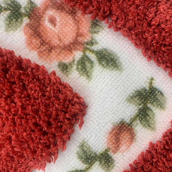 16X24 tommer blød, fluffy absorberende skridsikker måtte mikrofiber bademåtte brusemåtte dør måtte køkkenmåtte tæppe, rød 16x24inch