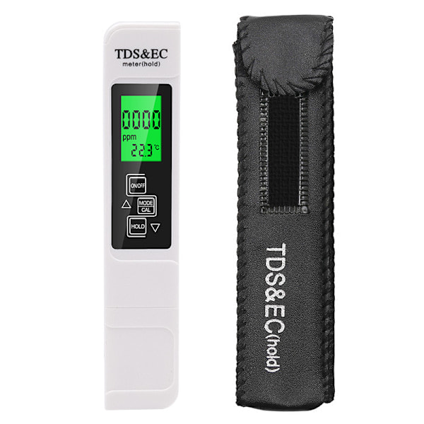 PH-mätare 4 i 1 Pooltermometer Vatten Testare Digital PH-mätare med ATC-funktion PH-värde T Tempe Vit White