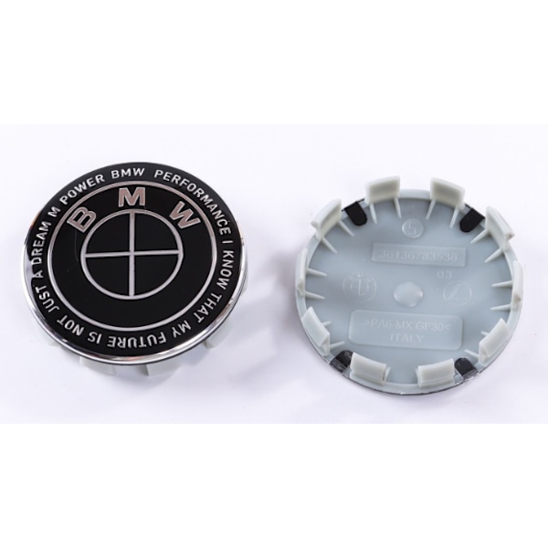4-pack - Navkapslar/Hjulsymboler - Bil Thunder All Black 68MM