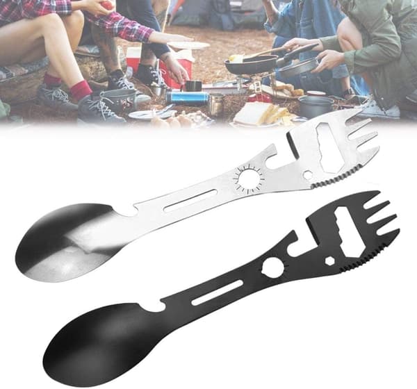 2-pack Campingbestickset, Rostfritt Stål Sked och Gaffel