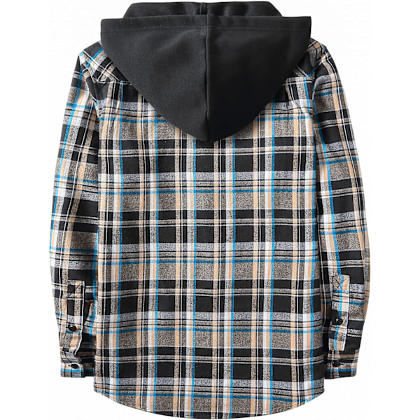 Herreskjorte med tern - Langærmet skjorte med lomme - Knappet ned - Herreskjorte med tern - Jakke - Flannelskjorte - Regular fit - 4 årstider - Træfældningsskjorter - M-3XL Dark Blue Brown XL